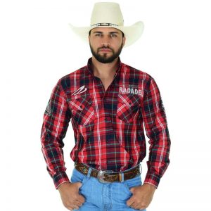 Camisa bordada xadrez
